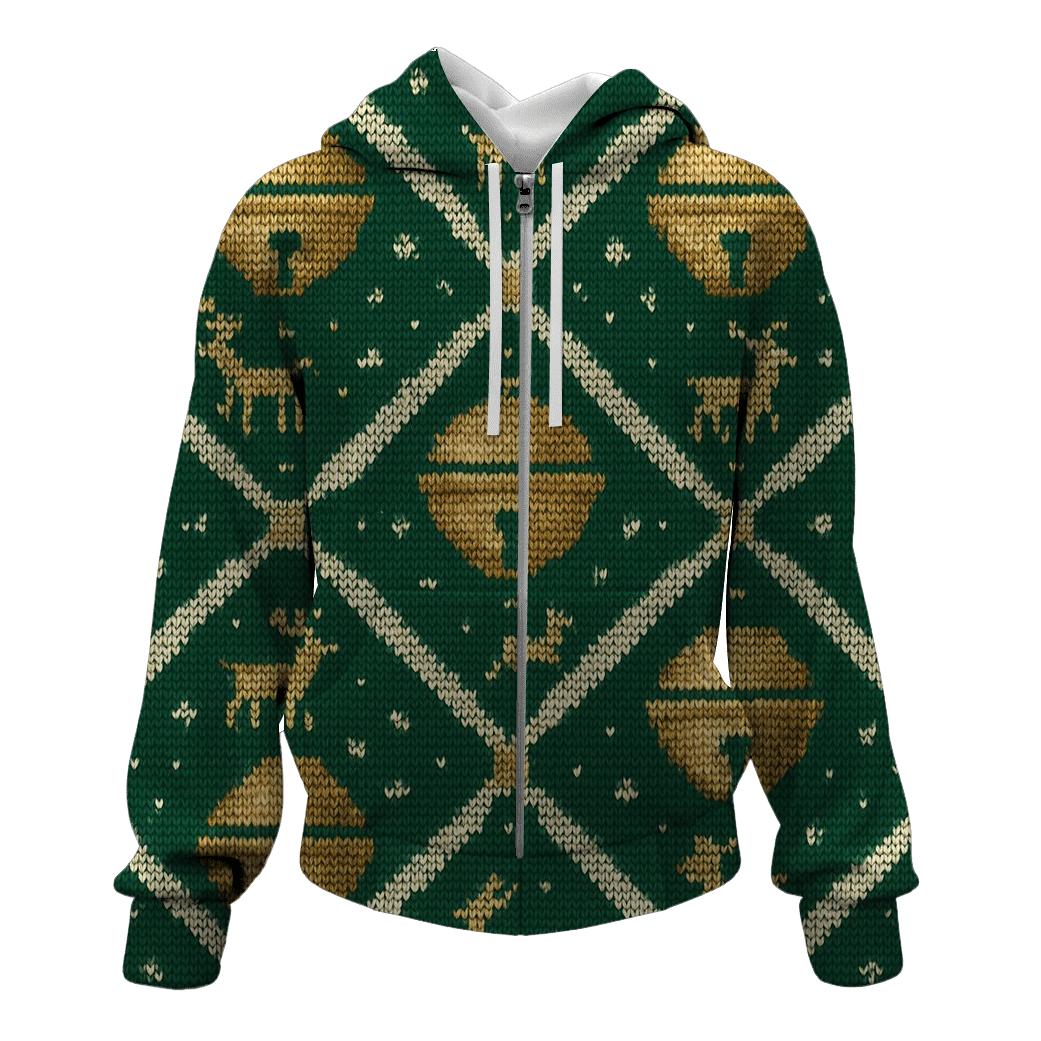 Sleigh Bell Crisscross Design printed hoodies