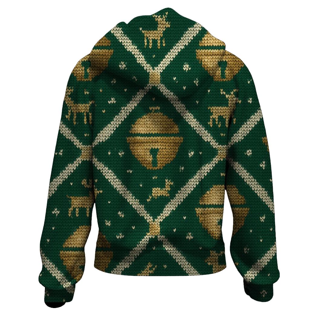 Sleigh Bell Crisscross Design printed hoodies