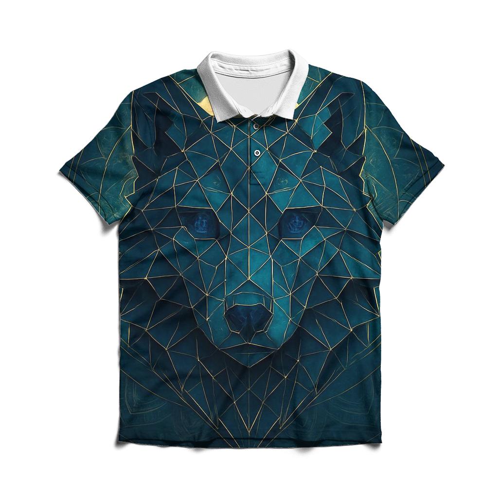 Geometric Moonseer branded logo polo shirts