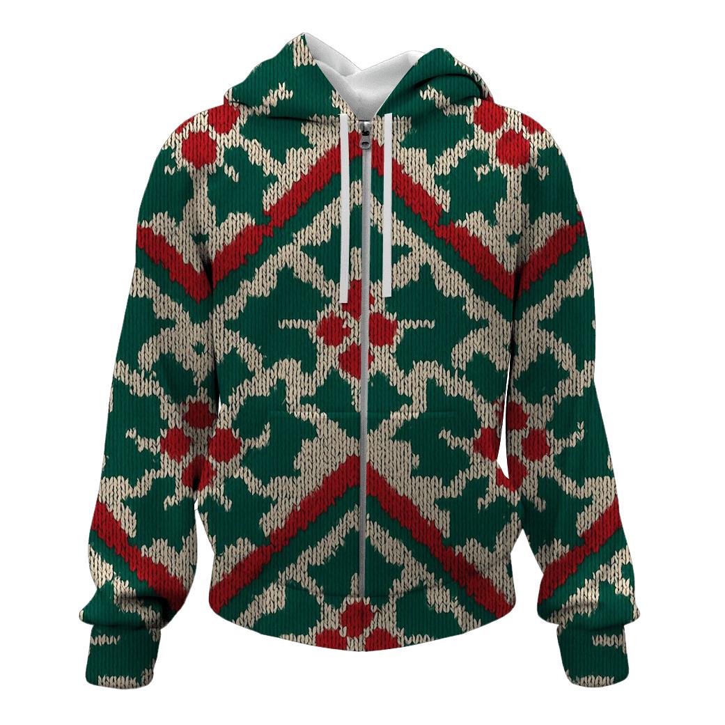 Holly Leaf Chevron Stack Design hoodie designs