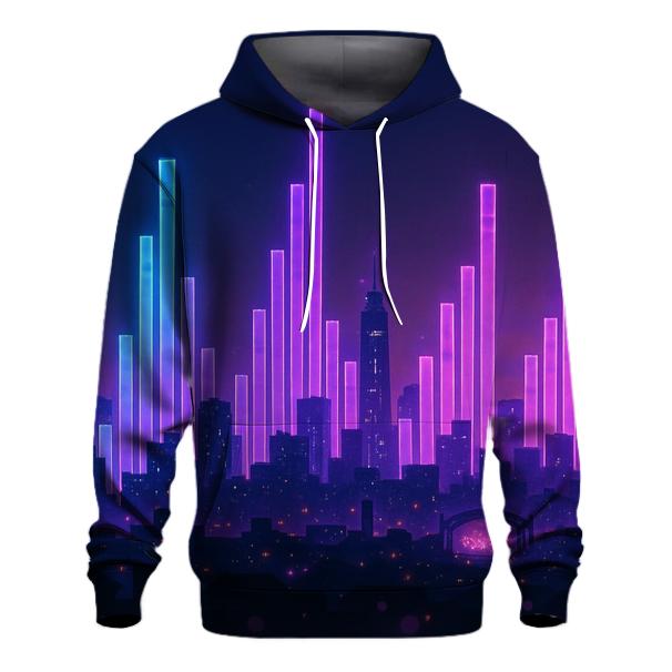 Neon Equalizer Skyline designer hoodies
