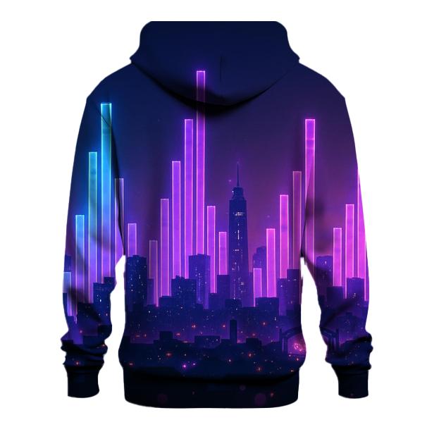 Neon Equalizer Skyline designer hoodies