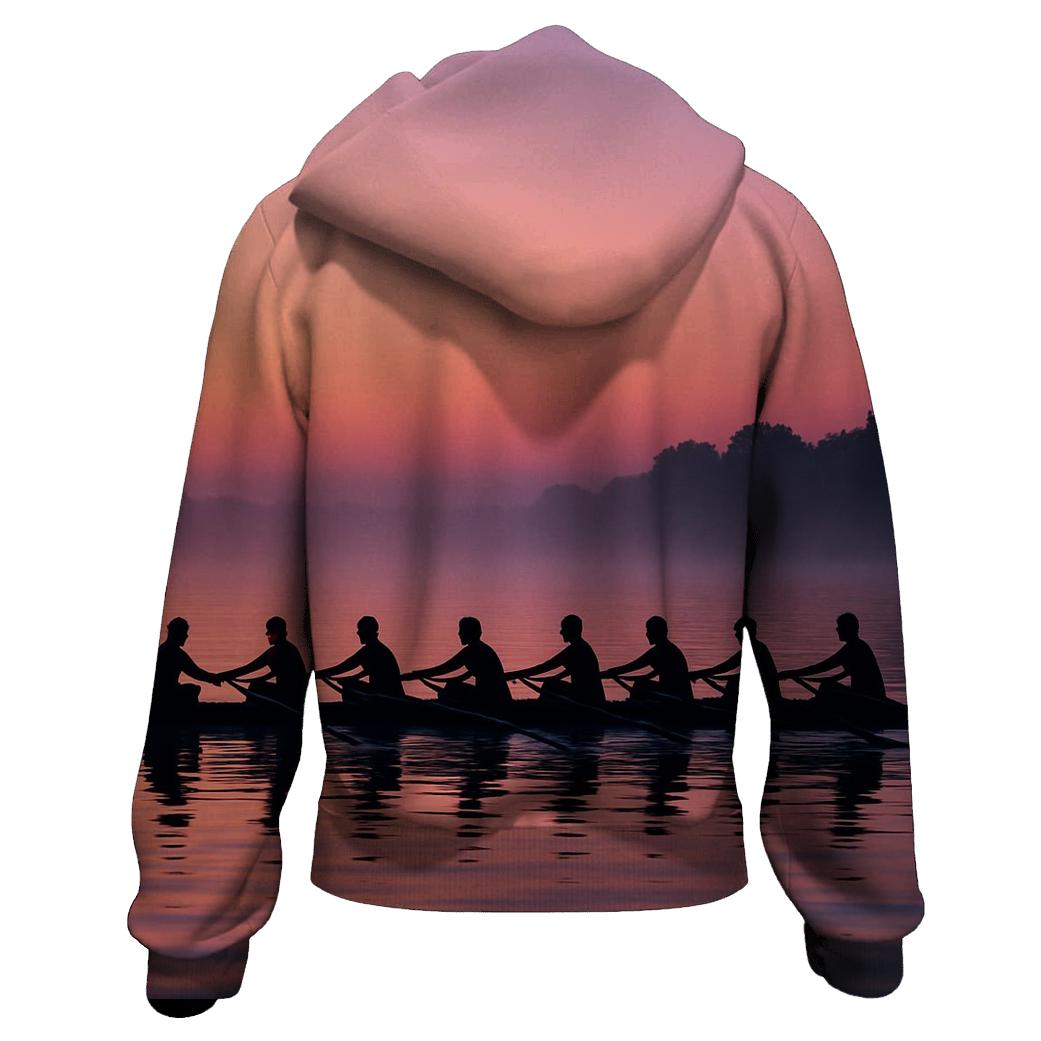 Rowing Sunrise Silhouette lightweight hoodies