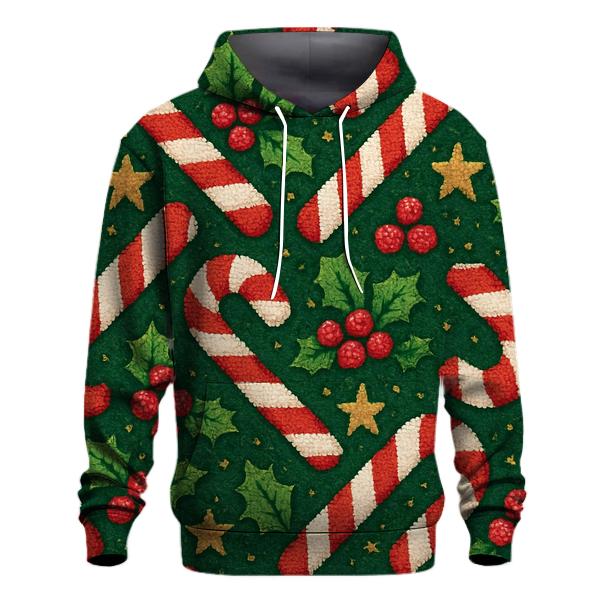 Kitschy Candy Cane Herringbone Design hoodie styles