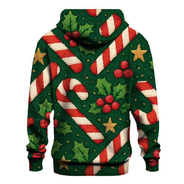 Kitschy Candy Cane Herringbone Design hoodie styles