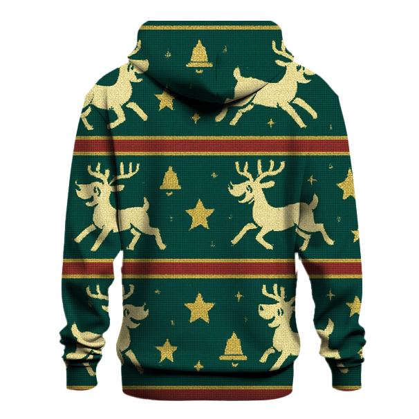 Reindeer Ribbon Carousel Design pullover hoodies