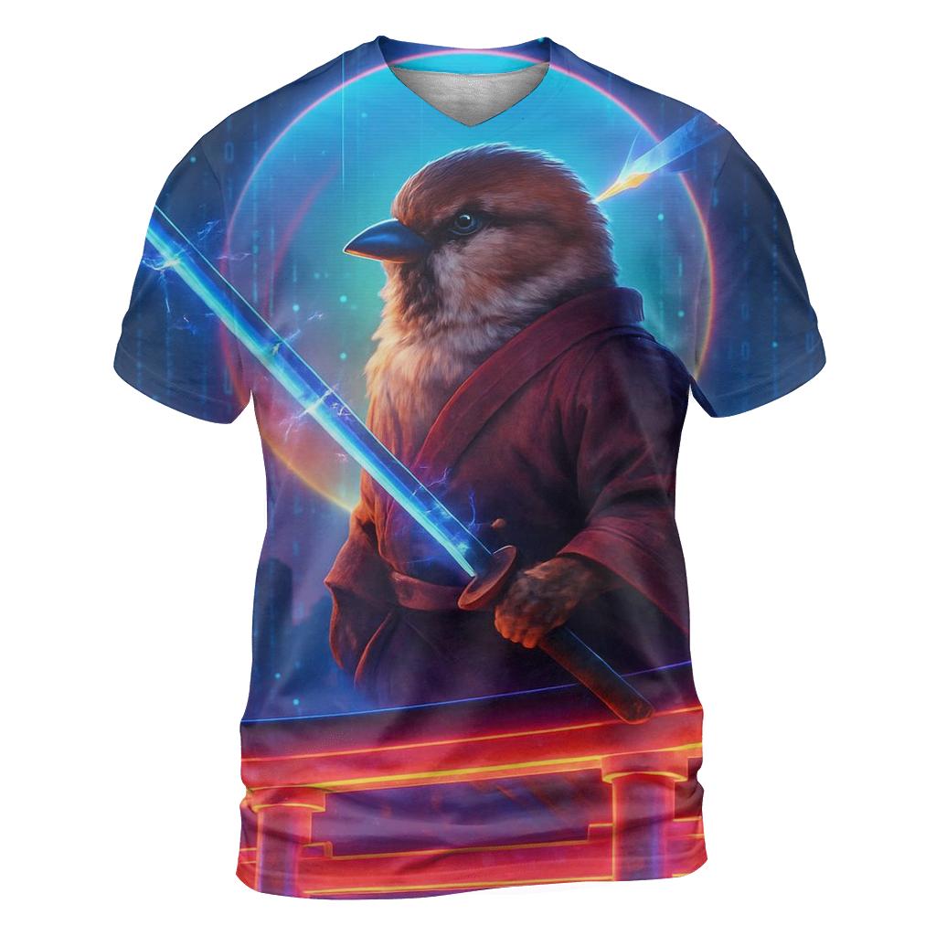 Synthwave Samurai Sparrow unique graphic print tees
