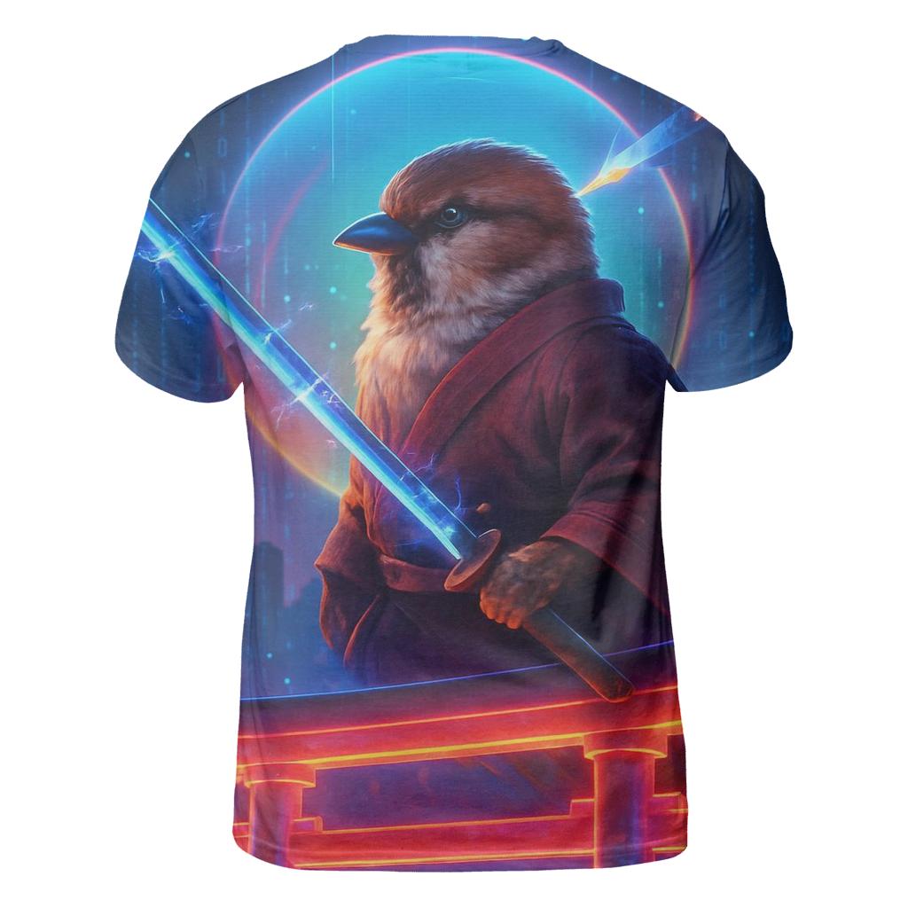Synthwave Samurai Sparrow unique graphic print tees