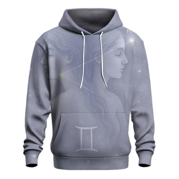 Ethereal Gemini Twins Portrait embroidered hoodies