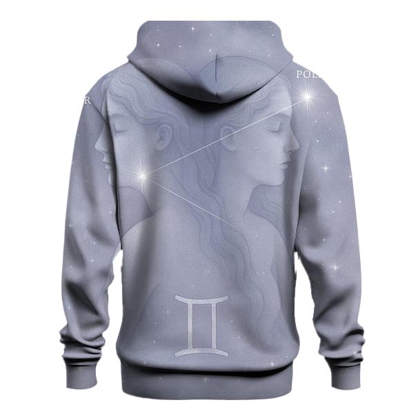 Ethereal Gemini Twins Portrait embroidered hoodies