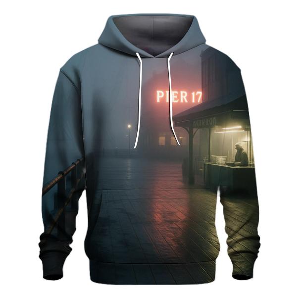 Harbor Fog And Neon Signatures embroidered hoodies