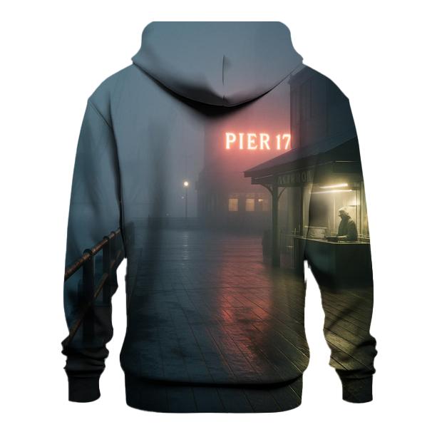 Harbor Fog And Neon Signatures embroidered hoodies