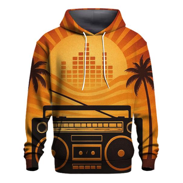 Boombox Sunset Silhouette printed hoodies