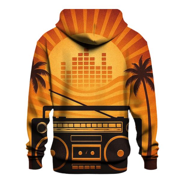Boombox Sunset Silhouette printed hoodies
