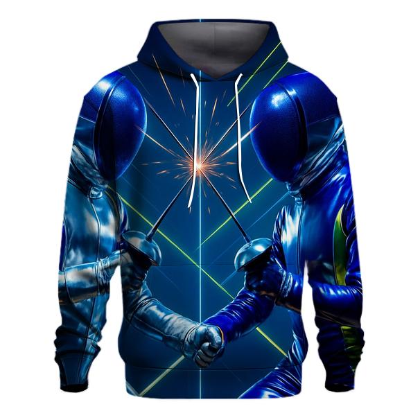 Futuristic Fencing Duel zip-up hoodies
