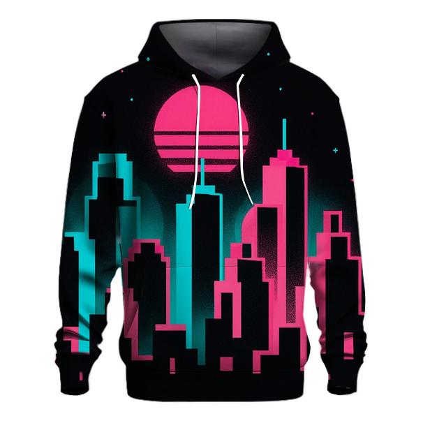Pixel Skyline Glow lightweight hoodies
