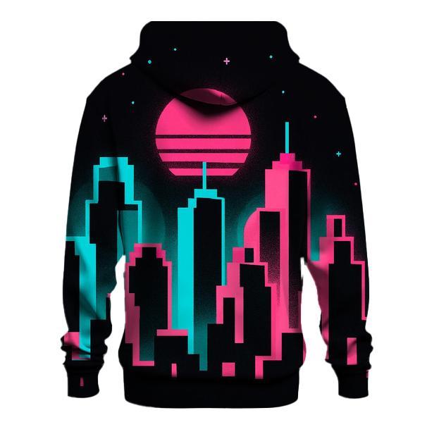 Pixel Skyline Glow lightweight hoodies