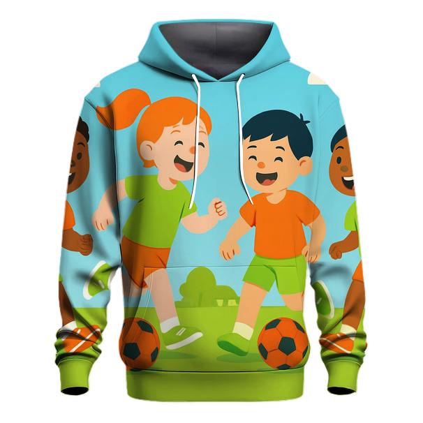 Children Soccer Playground zip-up hoodies