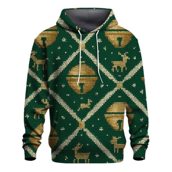 Sleigh Bell Crisscross Design embroidered hoodies