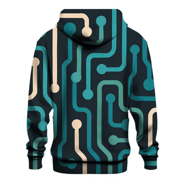 Aqua Retro Tech Lines lightweight hoodies