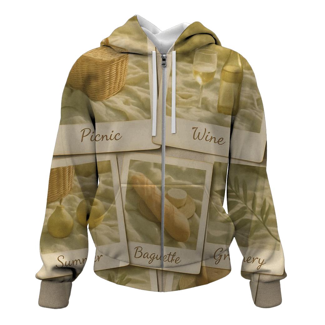 Polaroid Picnic Collage zip-up hoodies