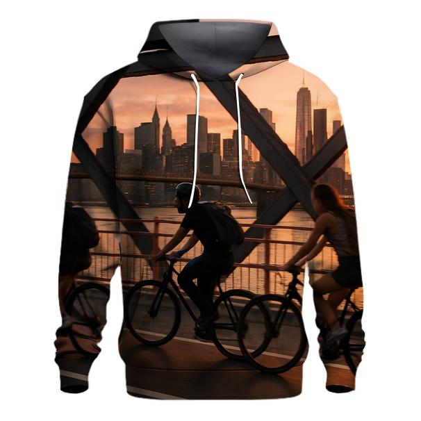 Sunset Bicycle Ride Across The Williamsburg Bridge hoodies fashion