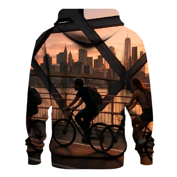 Sunset Bicycle Ride Across The Williamsburg Bridge hoodies fashion