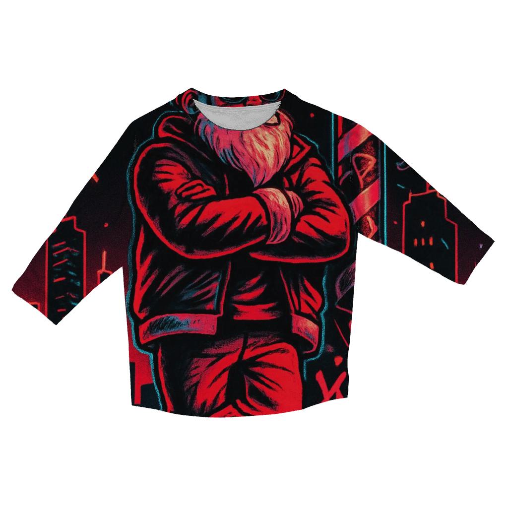 Neon Street Santa custom 3/4 sleeve shirts