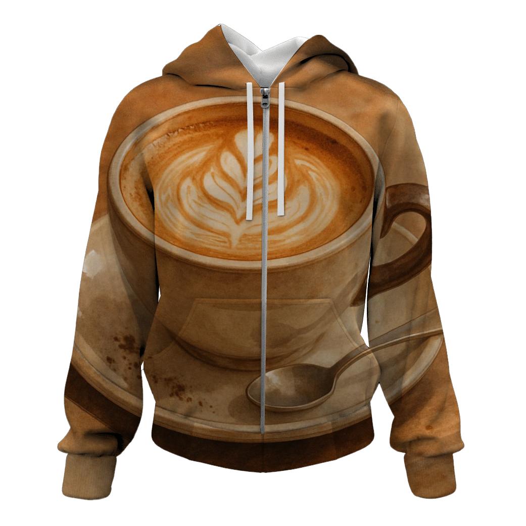 Latte Swirl Art designer hoodies