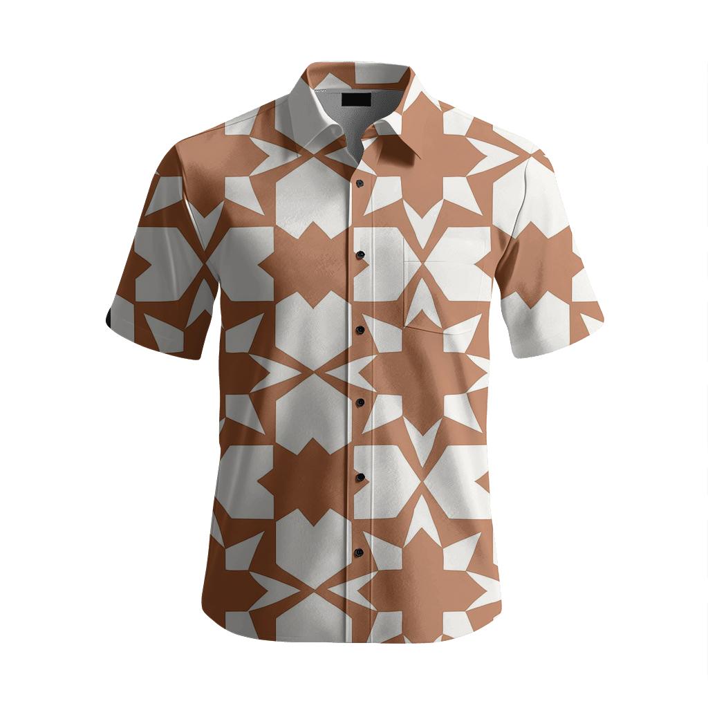 Terracotta Moroccan Zellige branded embroidered shirts