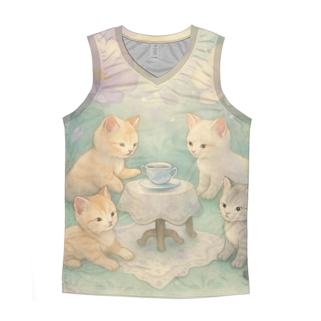Lavender Tea Party Kittens sports performance tank tops