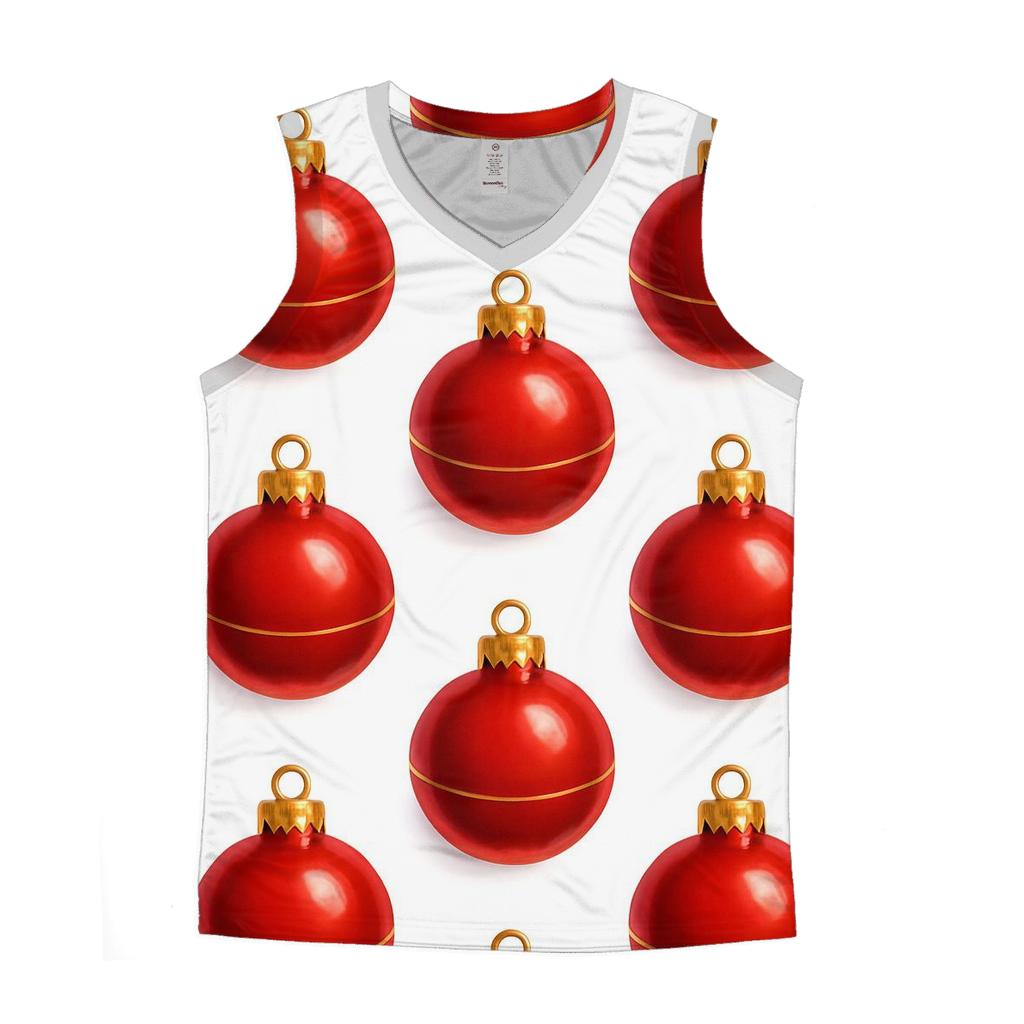 Red Ornament Grid On White Background designer workout tanks
