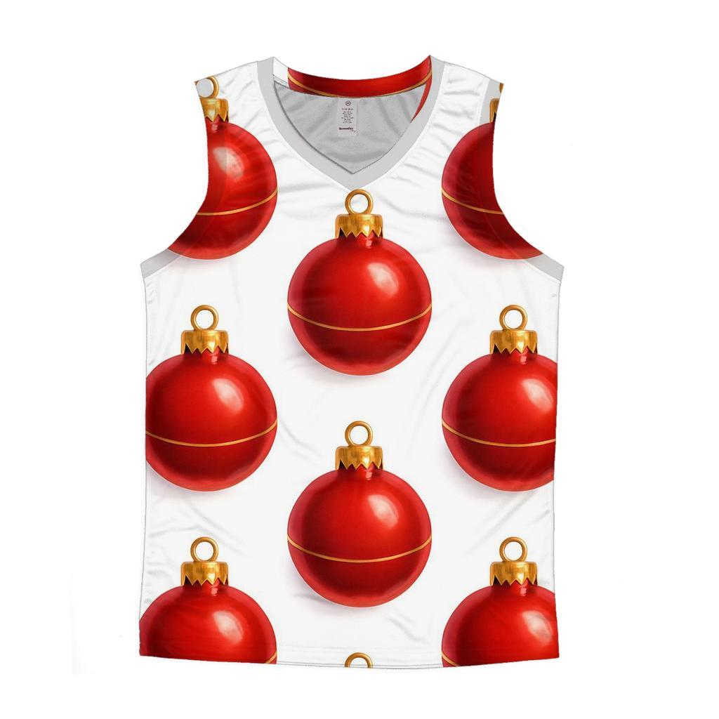 Red Ornament Grid On White Background designer workout tanks