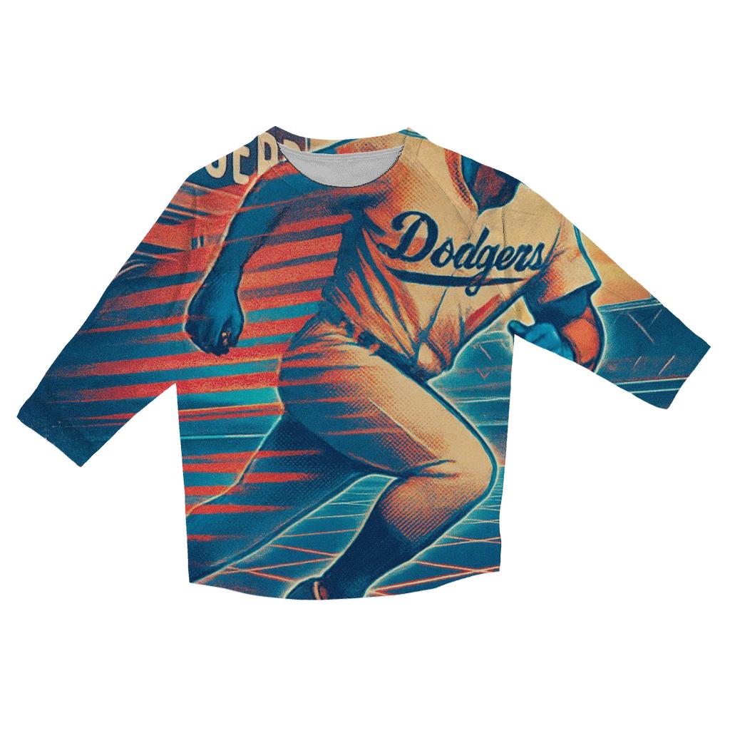 Retro Wave Baseline casual three quarter sleeve shirts