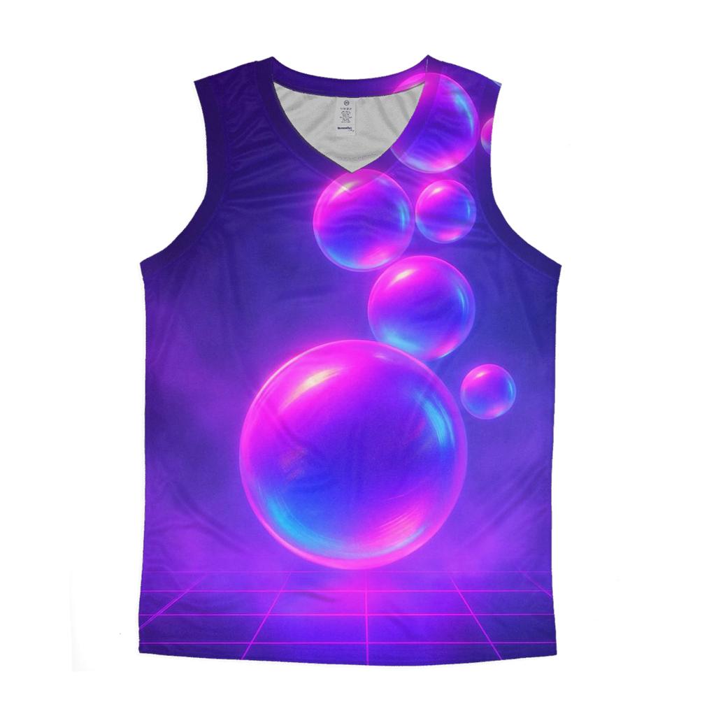 Vaporwave Orb Cascade sports performance tank tops