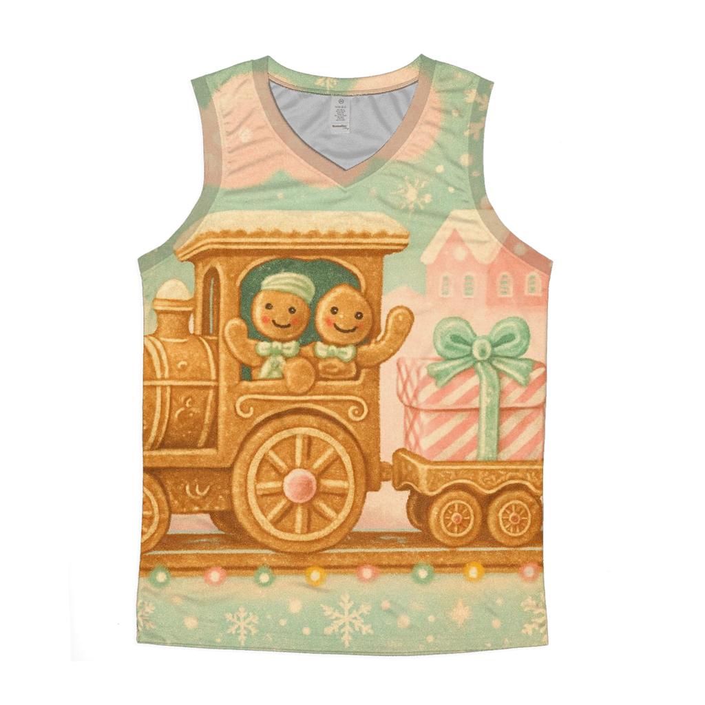 Gingerbread Train Express personalized athletic tanks