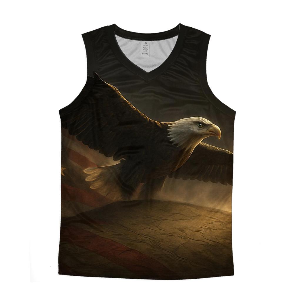 Eagle Over Remembrance Ridge cotton sleeveless tops