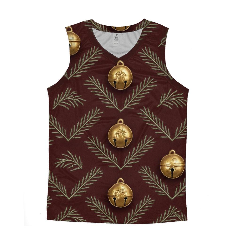Golden Bell Chevron On Burgundy Background casual summer tank tops