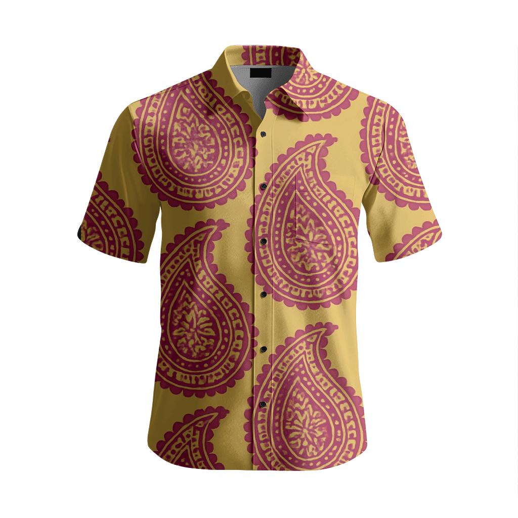 Magenta Paisley Boteh premium embroidered apparel