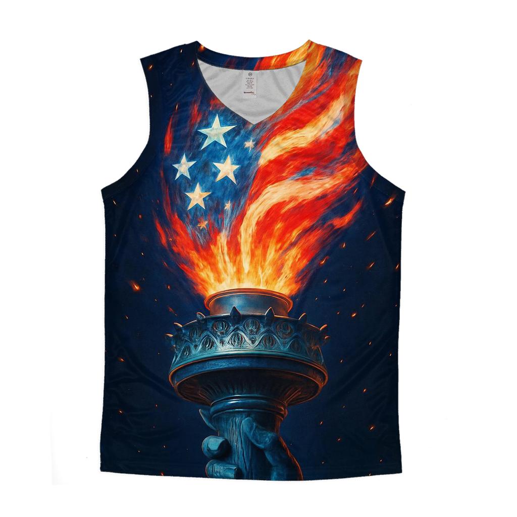Liberty Flame Banner cotton sleeveless tops