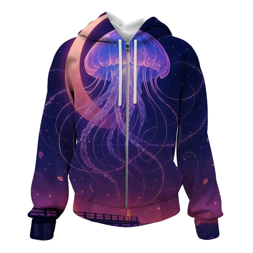 Cosmic Jellyfish Circus embroidered hoodies