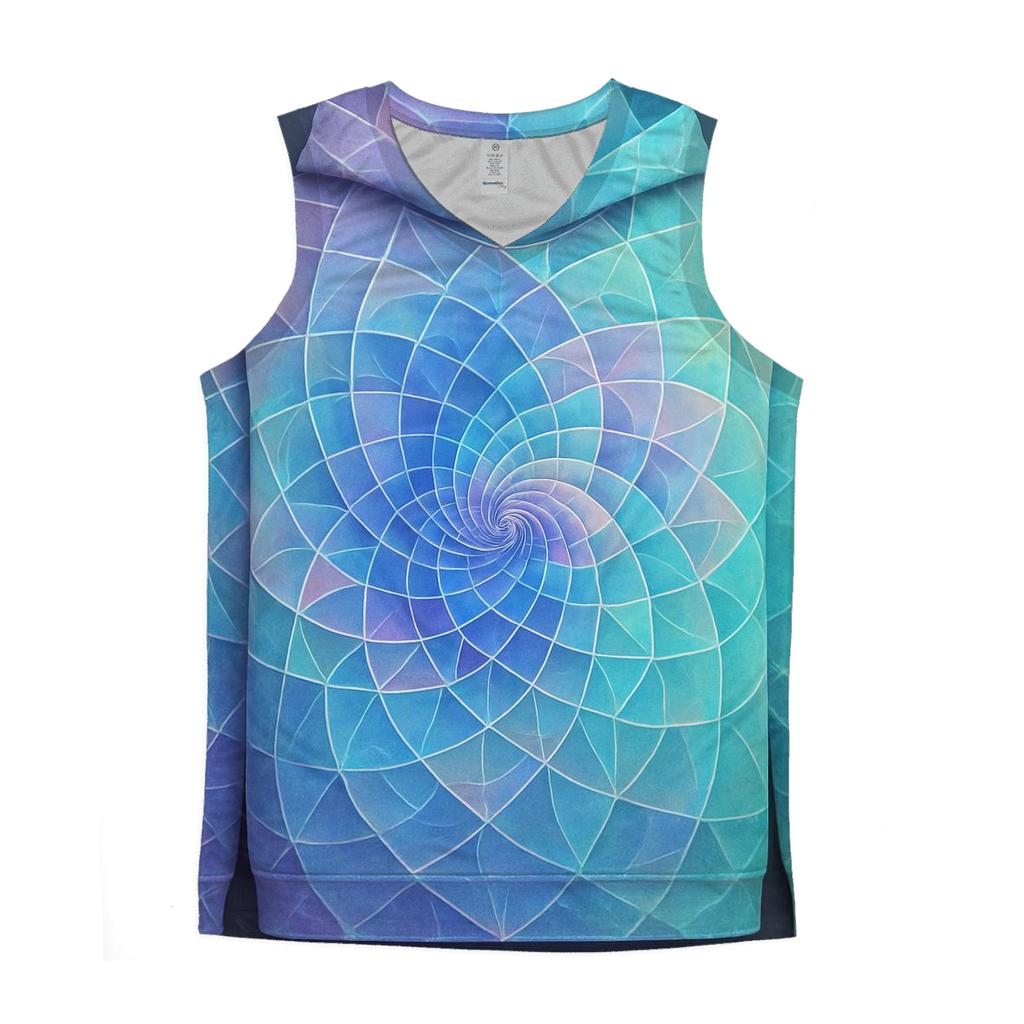 Prismatic Spiral Garden cotton sleeveless tops