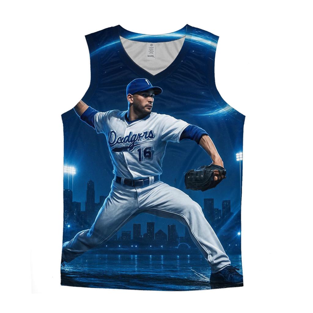 Midnight Pitch Surge graphic print tank tops