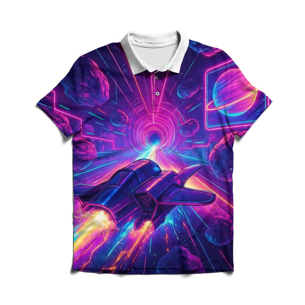 Retro Neon Warp Drive classic pique polos