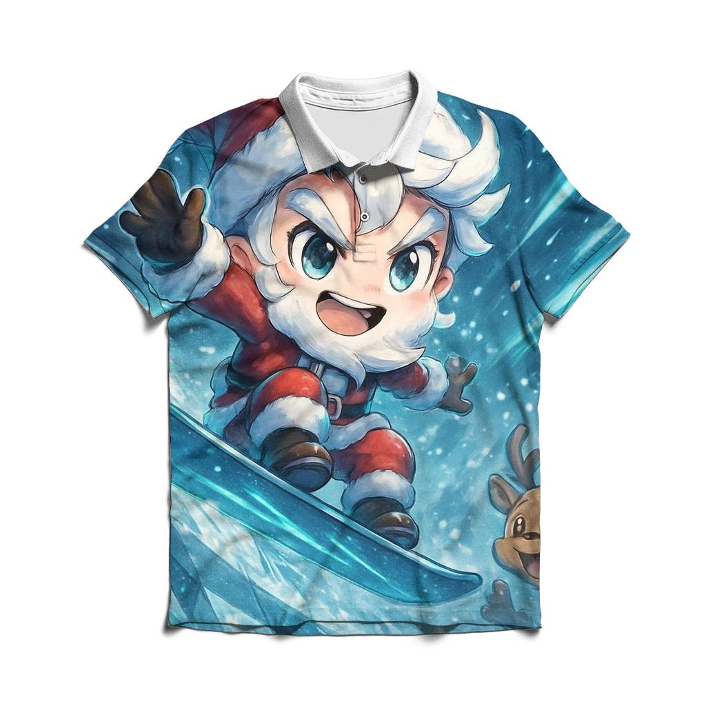 Snowboard Santa Thrill branded logo polo shirts