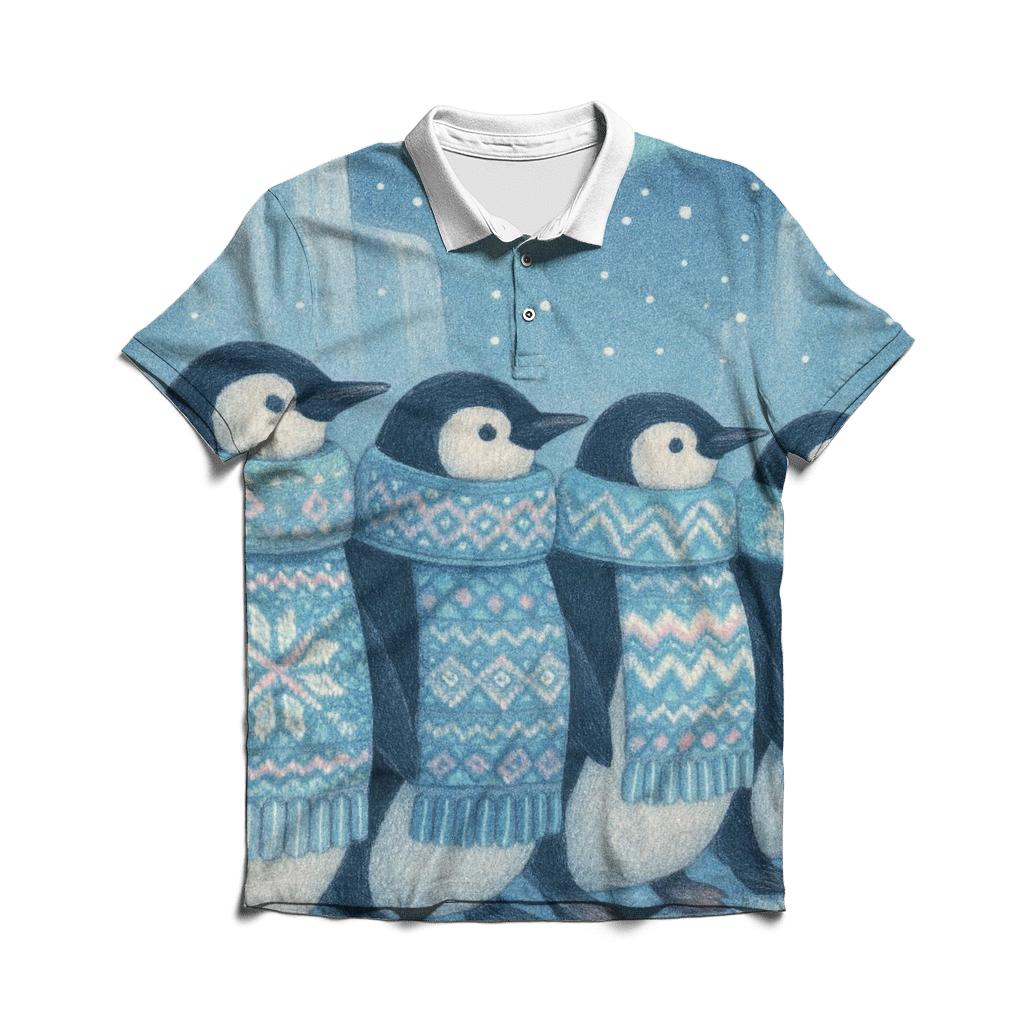 Penguin Scarf Parade custom polo shirts