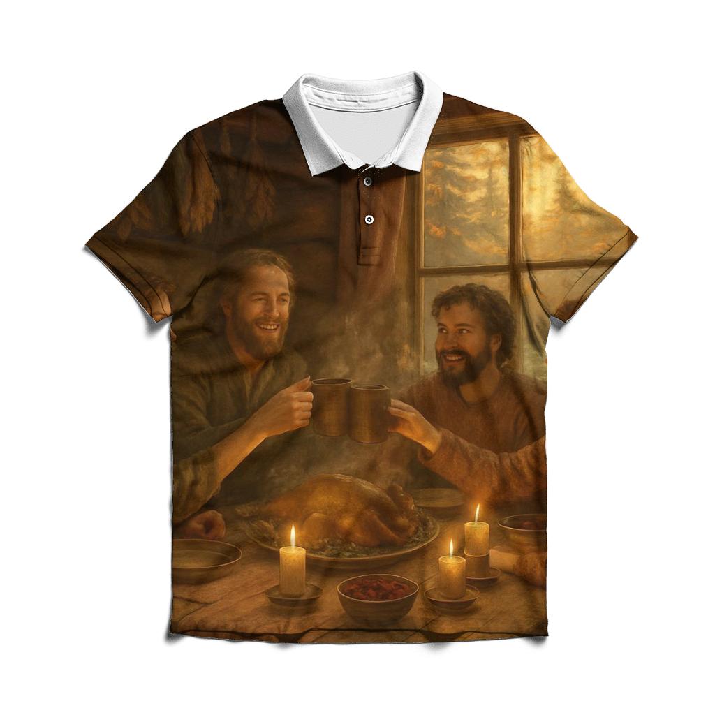 Cabin Supper Glow stylish collar polo tees