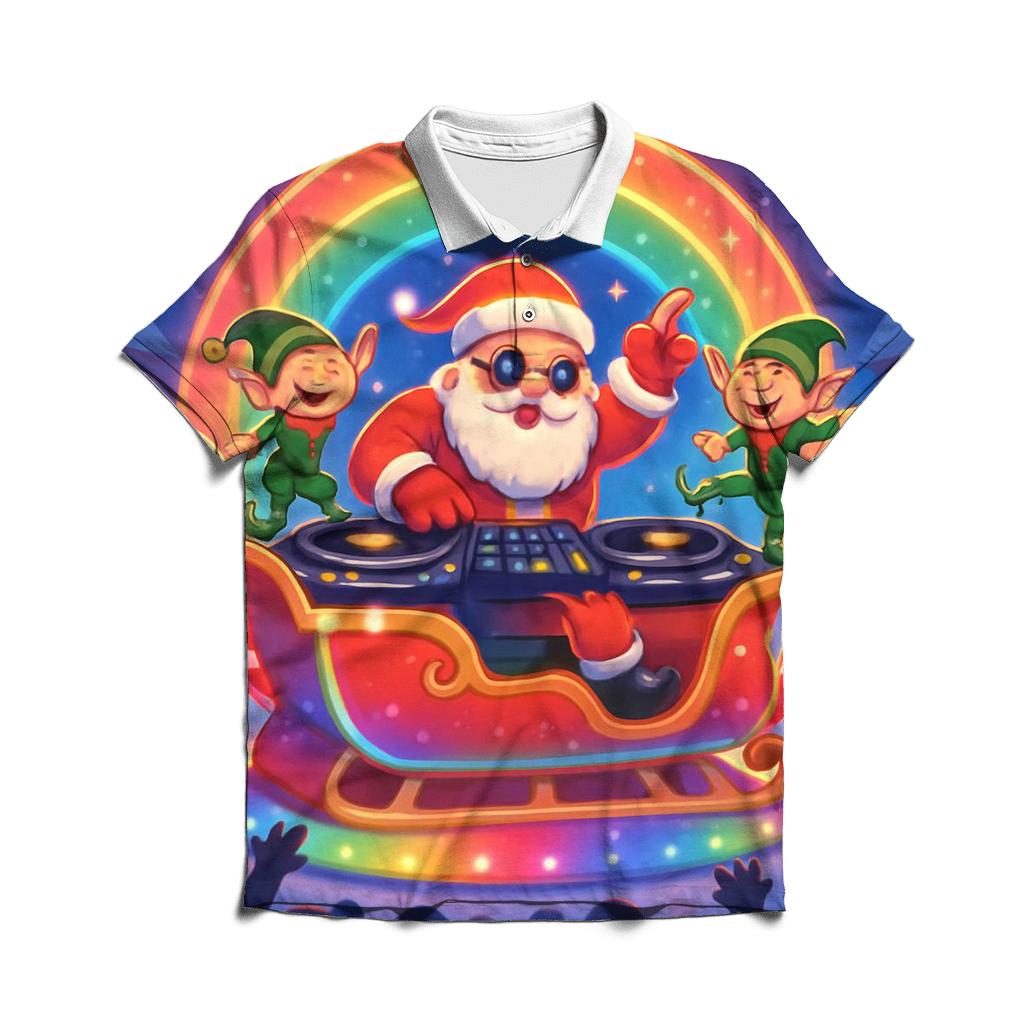DJ Claus Neon Carol stylish collar polo tees