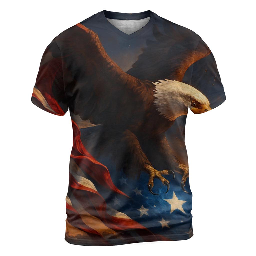 Crimson Wings Over Liberty designer pattern shirts