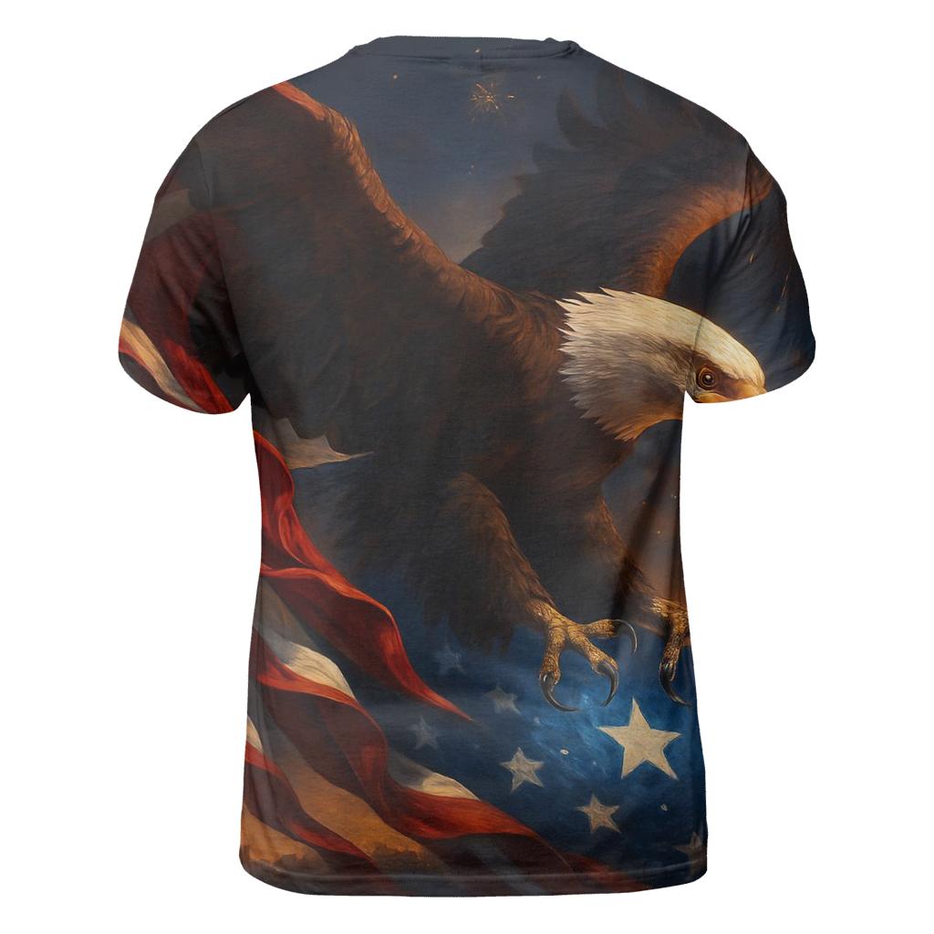 Crimson Wings Over Liberty designer pattern shirts